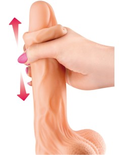 Gode réaliste veiné ventouse va-et-vient prépuce testicules billes mouvantes 22cm - CC514107 2