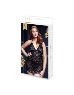 Babydoll Lacets noir grande taille Baci Lingerie BW3103 Noir XL