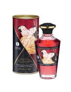 Huile de massage érotique Shunga SHU127-SPARKLING STRAWBERRY WINE 100 ml Fraise 2