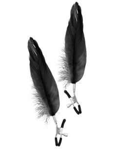 Pinces à seins pression réglable grande plume noire - CC5700700010 2