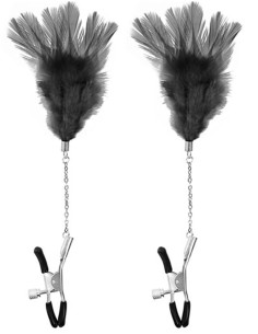 Pinces à seins pression réglable plumes noires - CC5700710010 2