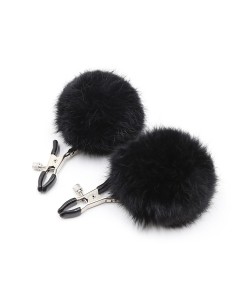 Pinces à seins avec pompoms noires - 202400082 2