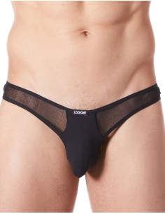 String noir sexy avec fine résille - LM805-57BLK 2