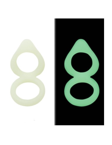 Double cockring vert fluorescent en silicone - WS-NV508B