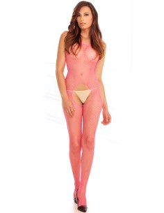 Bodystocking rose filet ouvert devant et derrière - REN7002-PNK 2