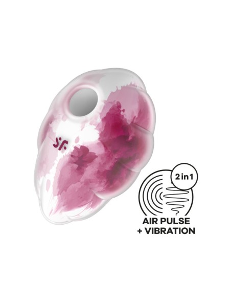 Stimulateur clitoridien par onde de pression sans contact et par vibration USB rose et blanc, Cloud Dancer Satisfyer - CC59783