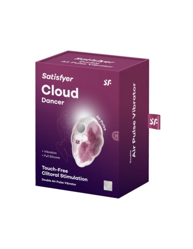 Stimulateur clitoridien par onde de pression sans contact et par vibration USB rose et blanc, Cloud Dancer Satisfyer - CC59783