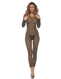 Bodystocking noir ouvert à l'entrejambe - REN7108-BLK 2