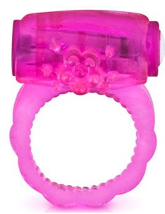 Cockring rose vibrant avec stimulation du clitoris - CC570041