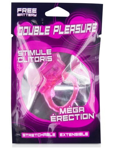 Cockring rose vibrant avec stimulation du clitoris - CC570041