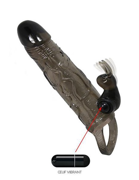 Gaine de pénis noire vibrante - CC5303750010