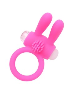 Anneau vibrant silicone rose avec oreilles de lapin - COR-003PNK 2