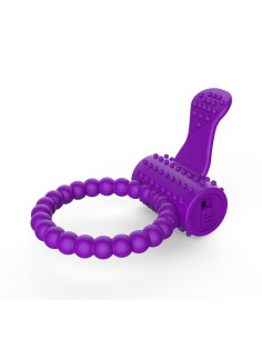 Anneau violet vibrant silicone avec langue picot - COR-018PUR 2