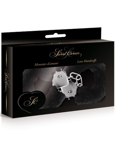 Menottes fourrure noires de poignets avec sécurité - CC5140030010