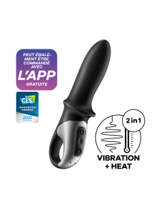 Vibromasseur noir USB, chauffant et connecté Hot Passion Satisfyer - CC597790 2
