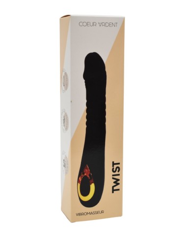 TWIST Noir, Vibromasseur "va-et-vient" USB en silicone médical, doté de 18 modes de stimulation - BQ586BLK