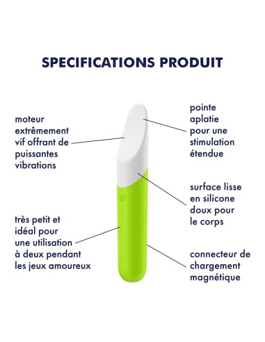 Vibromasseur vert USB Ultra Power Bullet 7 Satisfyer - CC597742