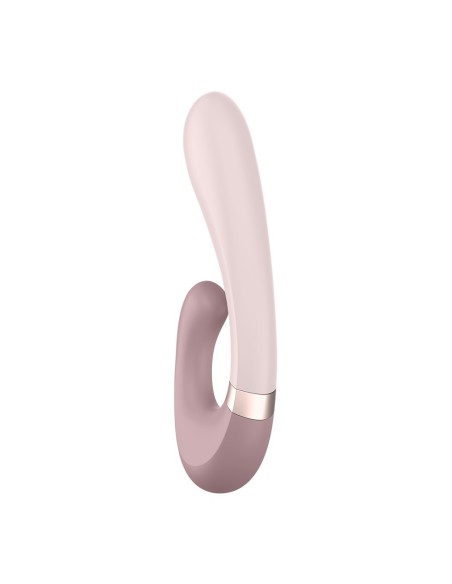 Vibromasseur point G avec stimulateur clitoris connecté chauffant USB mauve Heat Wave Satisfyer - CC597777