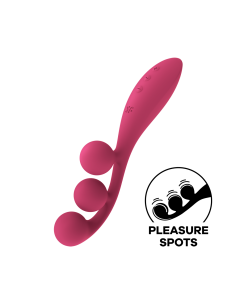 Vibromasseur triple stimulation flexible, anal, vaginale, clitoridienne Tri Ball rouge USB Satisfyer - CC597817