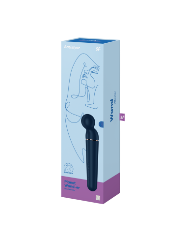 Vibromasseur wand bleu USB 60 vibrations Planet Wand-er Satisfyer - CC597845