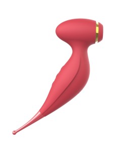 Oiseau du Paradis - Vibromasseur 2 en 1 avec vibration clitoridienne par membrane et embout stimulateur rouge - CR-820RED 2