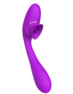 2 en 1 Stimulateur de clitoris avec langue et vibromasseur pour G USB flexible violet DISA - WS-NV025 2