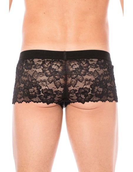 Boxer noir en dentelle délicate - LM2006-67BLK