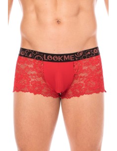 Boxer rouge en dentelle délicate - LM2006-67RED 2