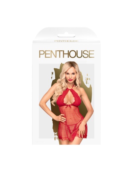 Nuisette et string assorti Rouge Libido boost - PH0010RED