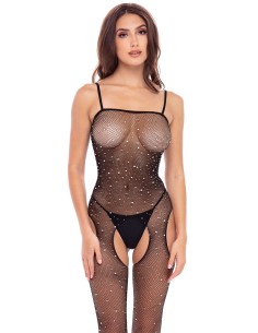Bodystocking noir scintillante - REN7097-BLK