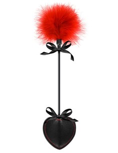 Cravache coeur noire bdsm avec plumeau rouge - CC570073 2