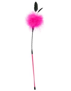 Cravache pompon rose avec petites plumes - CC570079 2