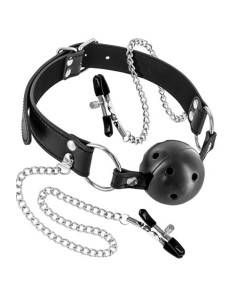 Baillon boule à trous avec pinces à seins - CC5700650010 2