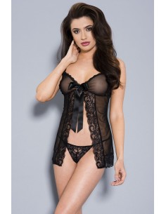 Babydoll et string noir - ML60092BLK 2